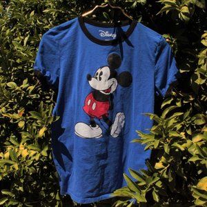 Royal/ Dark Blue Mickey Mouse T-Shirt w Black Trim